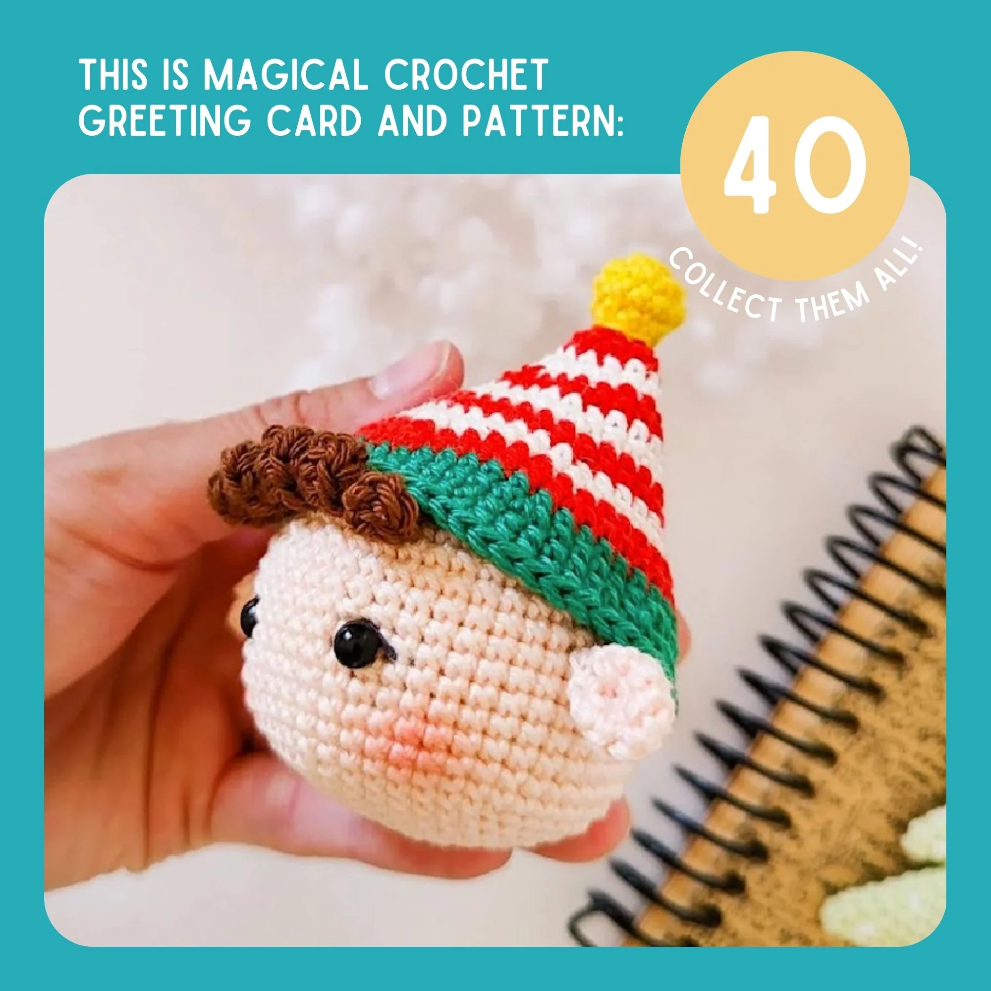 Elf Crochet Pattern & Matching Card:"Merry Little Christmas" - Image 9