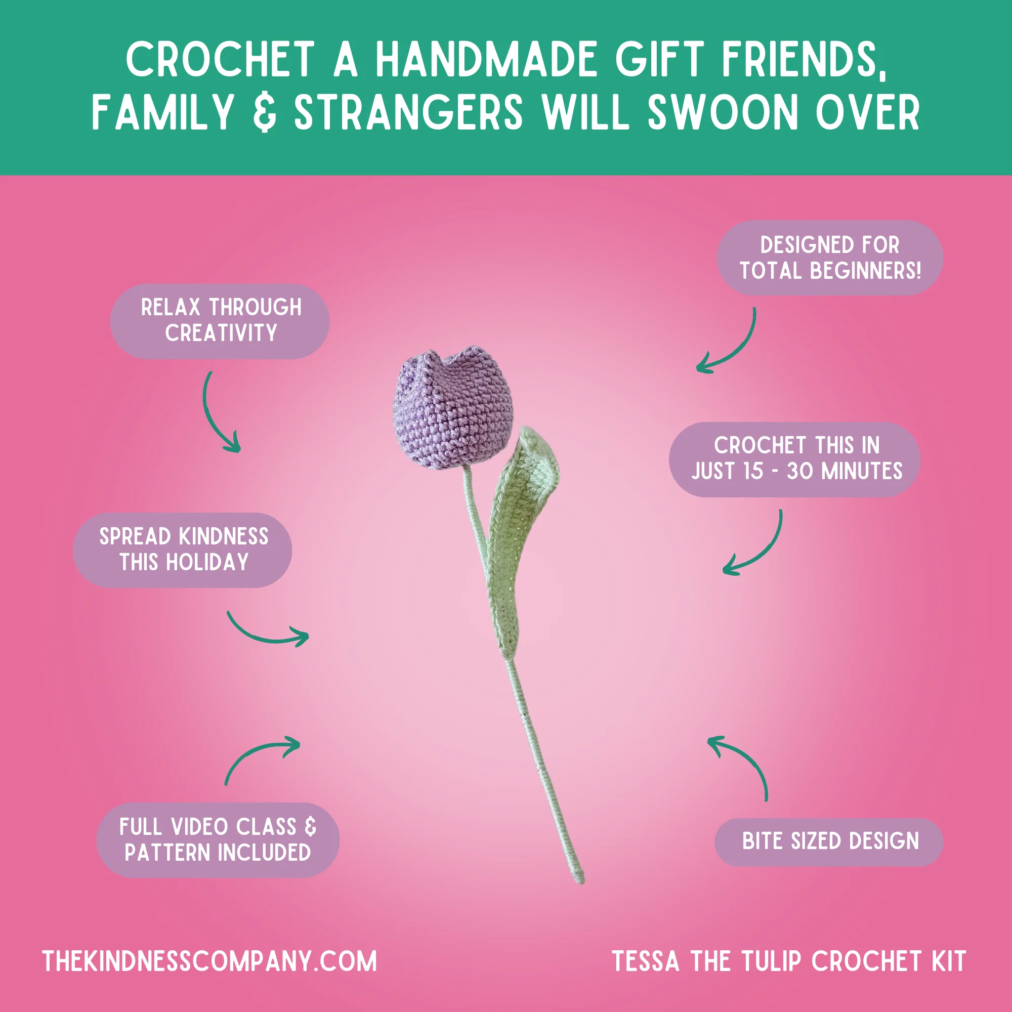 The Forever Flower Crochet Kit & Greeting Card - Image 3