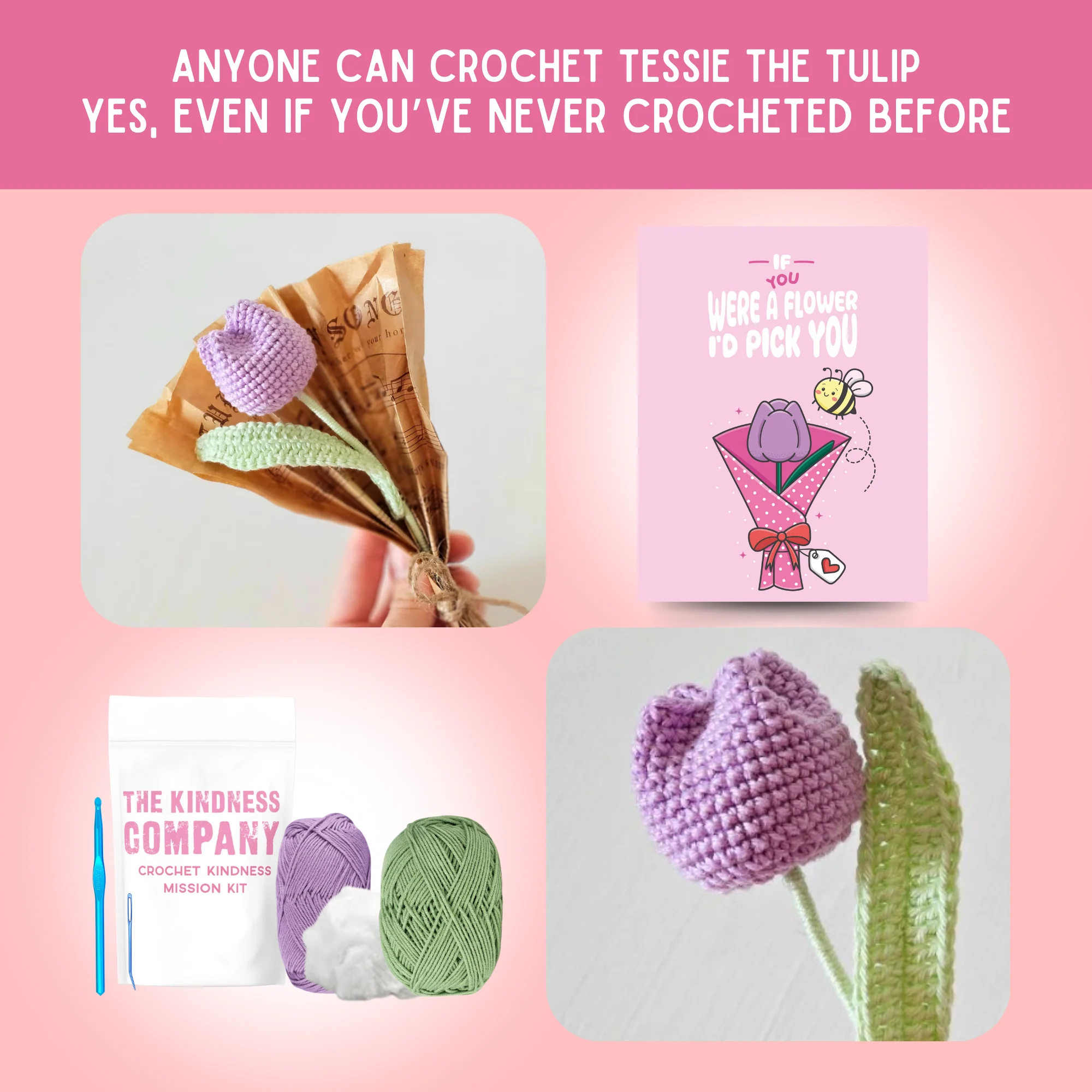 The Forever Flower Crochet Kit & Greeting Card - Image 4