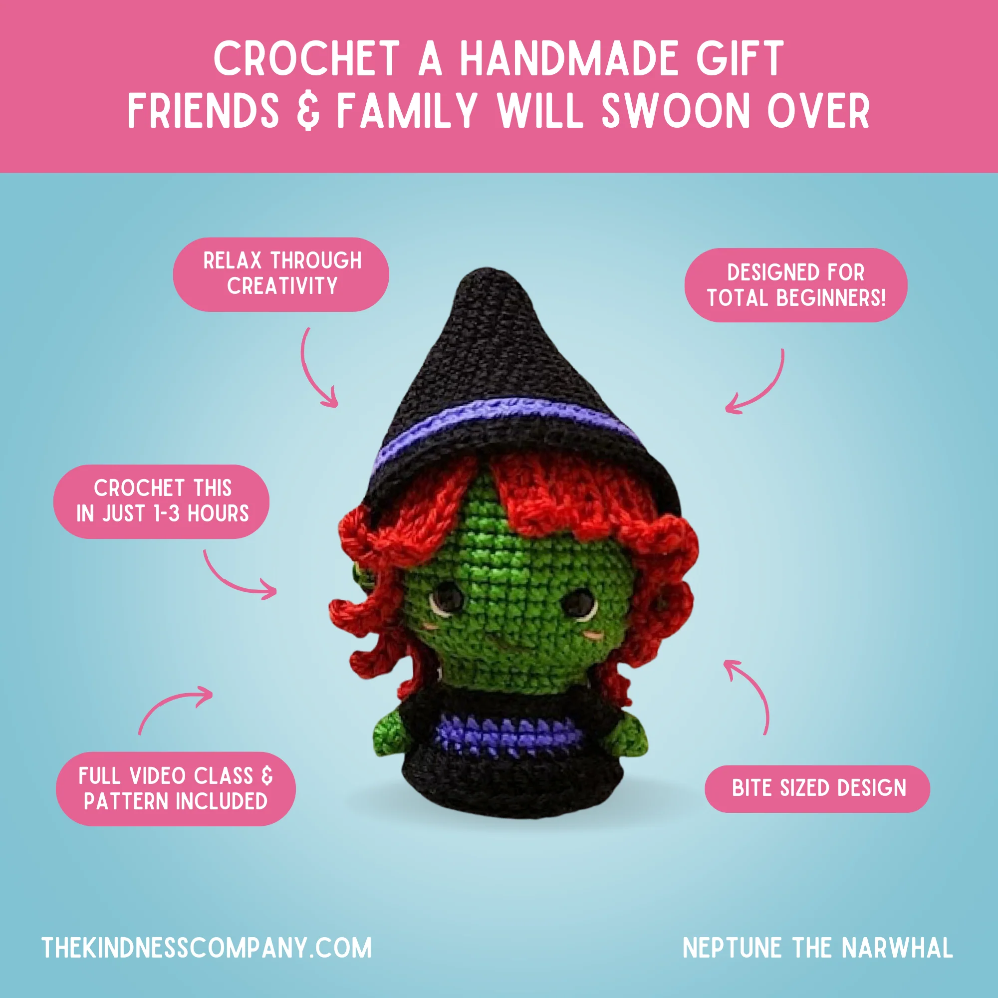 Witch Crochet Pattern & Matching Card: "You're Magic" - Image 4