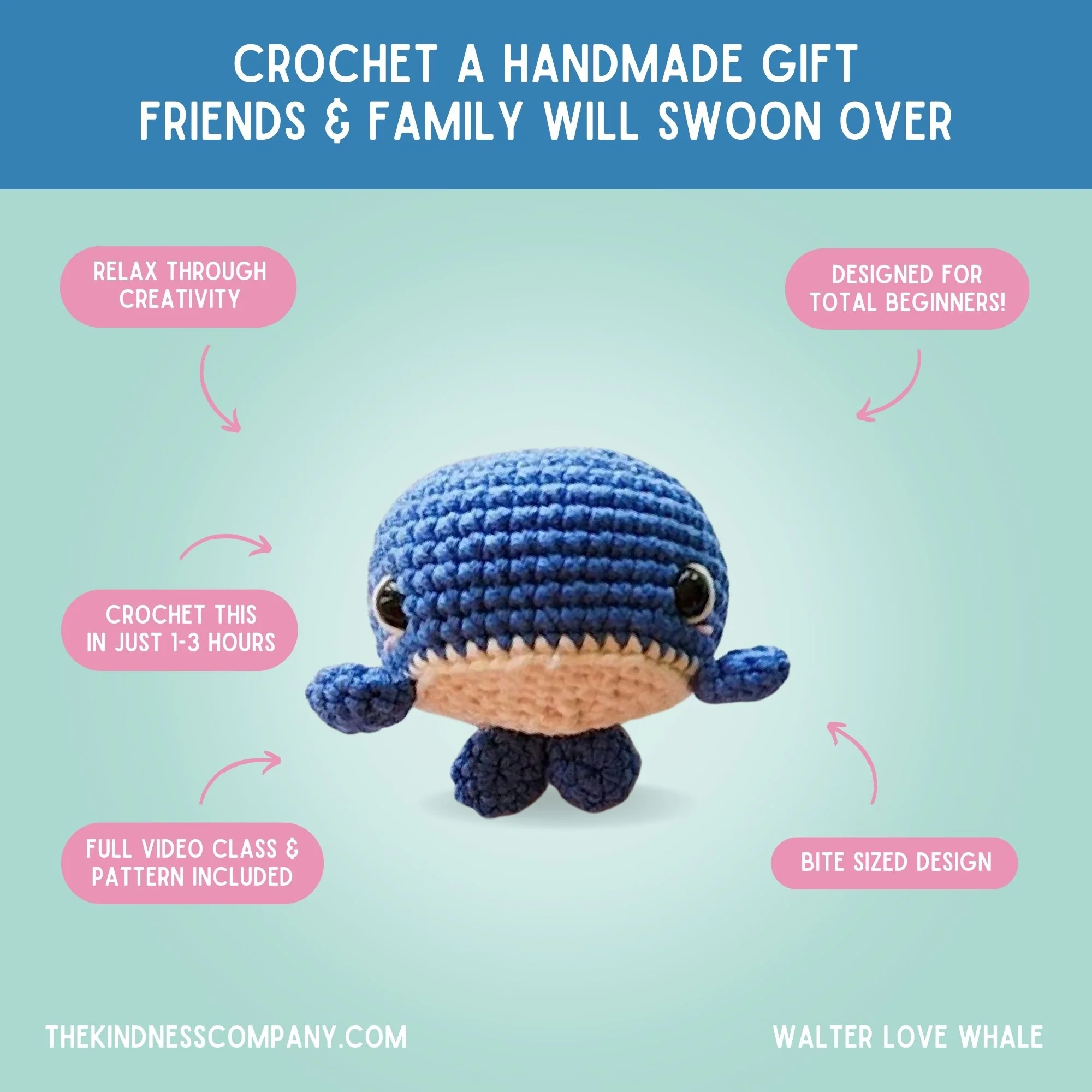 Whale Crochet Pattern & Matching Card: "Always Love You" - Image 4