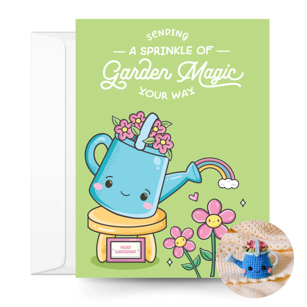 Watering Can Crochet Pattern & Matching Card: "Magic Your Way"
