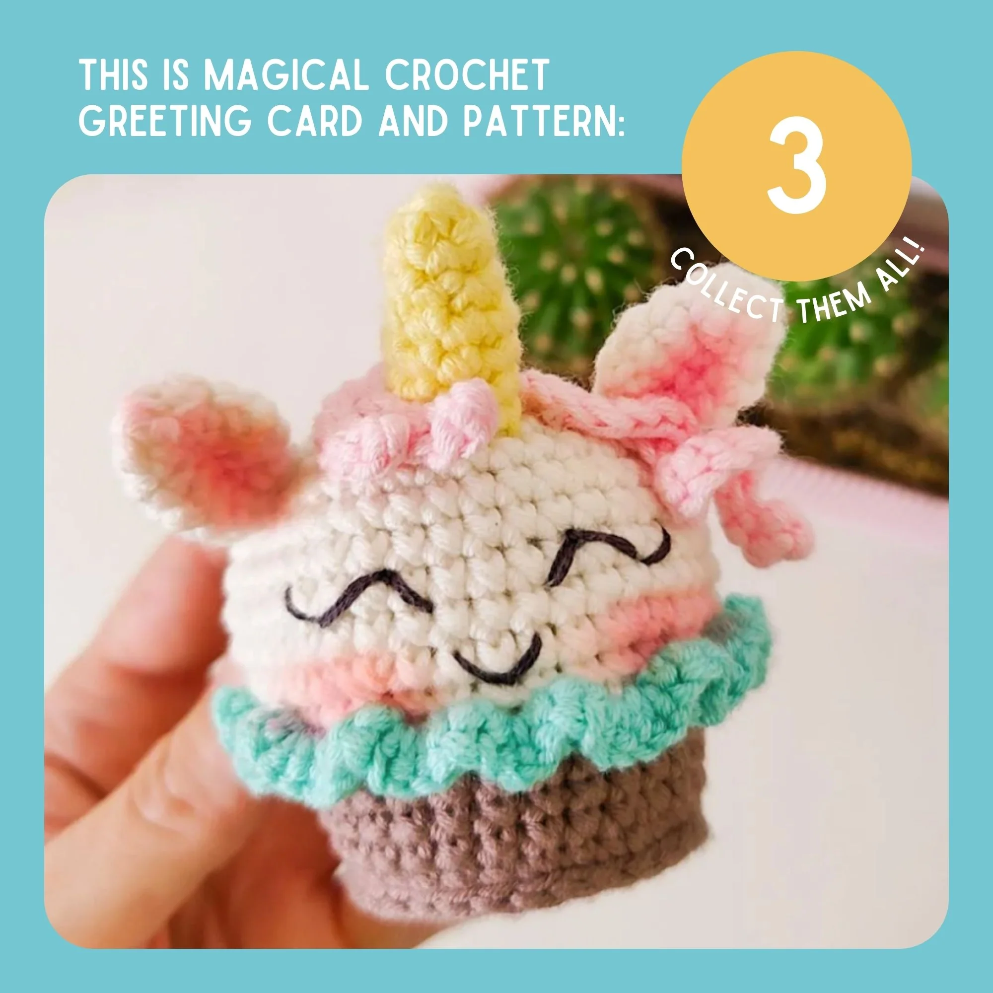 Unicorn Crochet Pattern & Matching Card: "Birthday" - Image 9