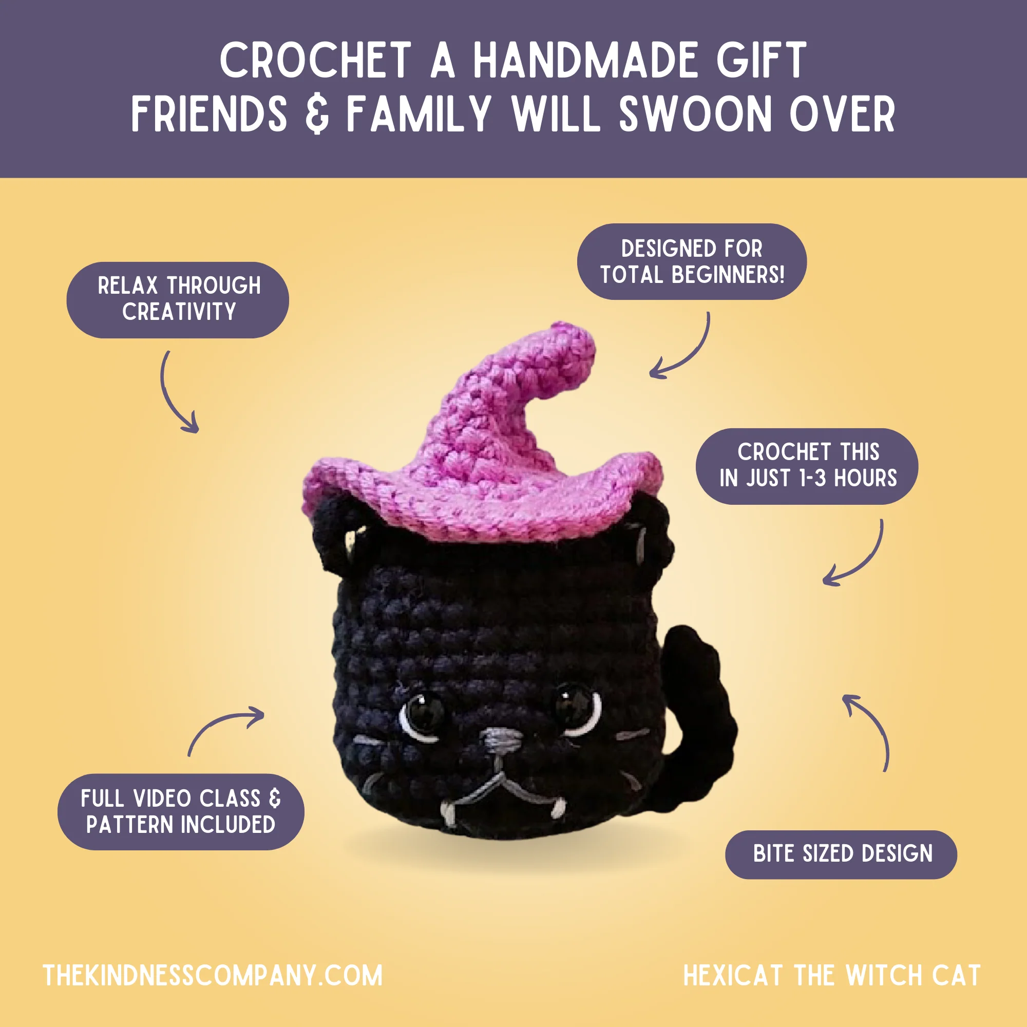 Witch Cat Crochet Pattern & Matching Card: "Halloween" - Image 4