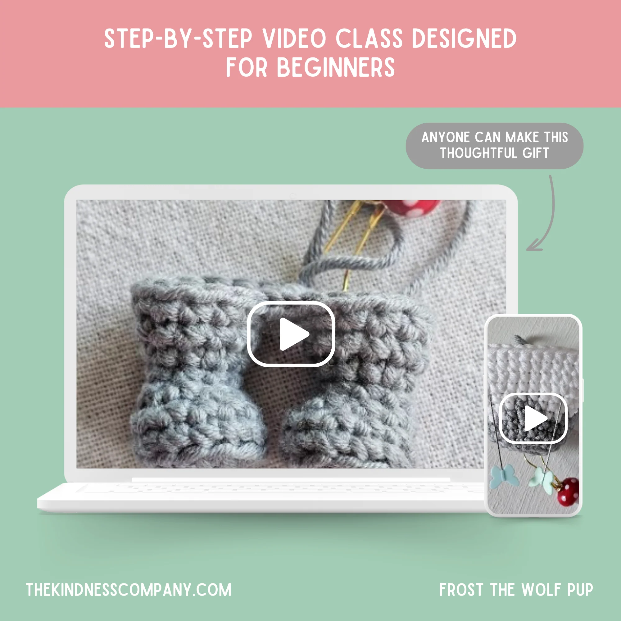 Wolf Pup Crochet Pattern & Matching Card: "Welcome To The Pack" - Image 8